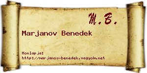Marjanov Benedek névjegykártya